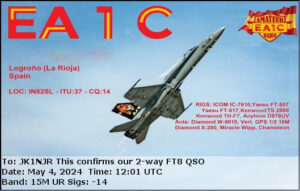 投稿についてもっと詳しく eQSL: EA1C (Spain)